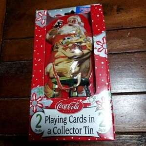 New Coca cola Santa tin playing cards